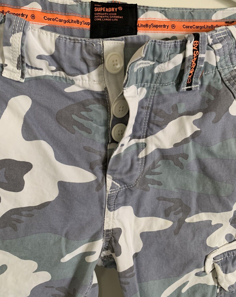 Superdry Core Cargo Lite Shorts Men's 30W Small Gray/White Urban