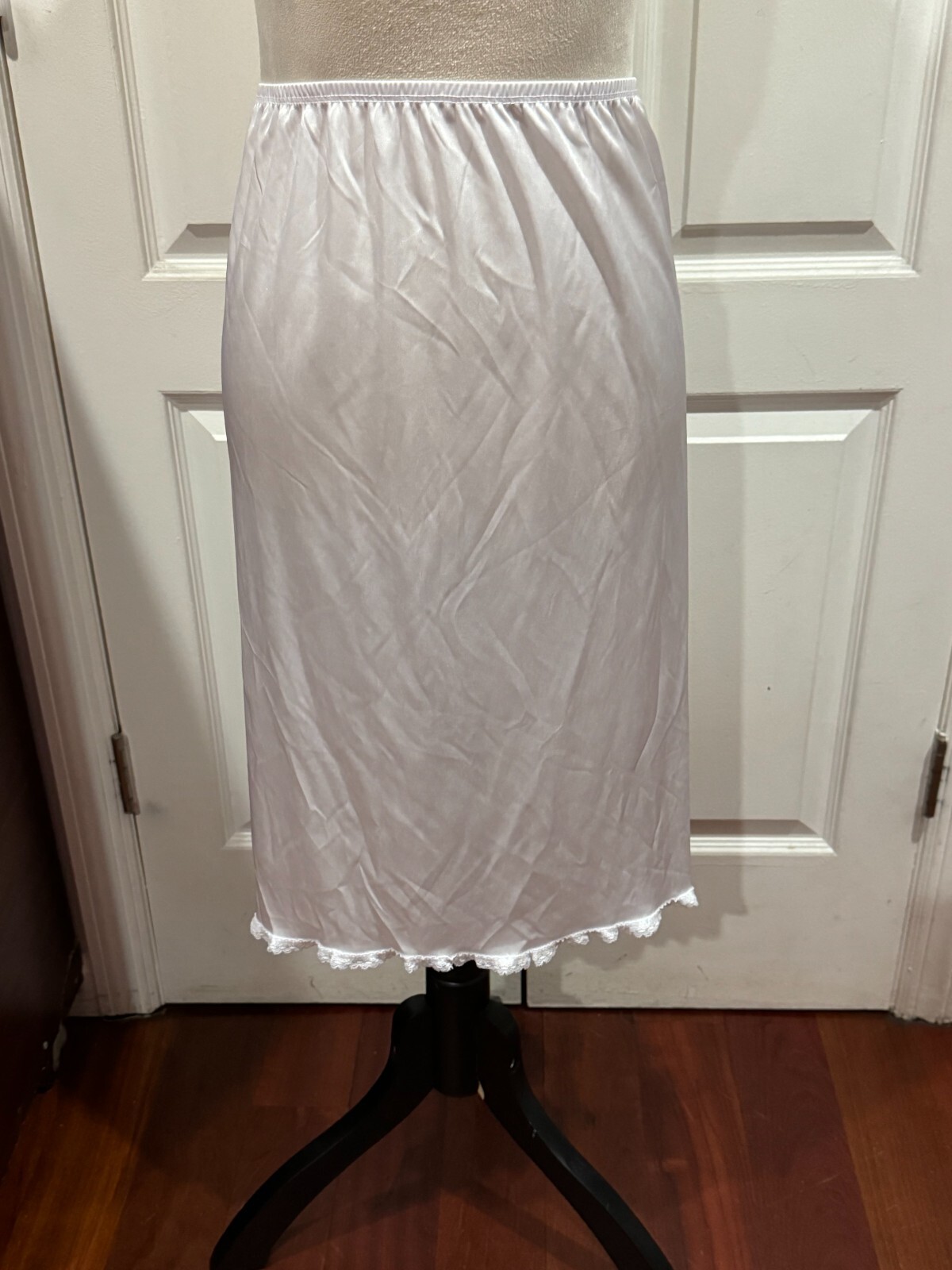 Rossette Girls' Cotton/Nylon Full Slip Knee-Length With Lace Trim