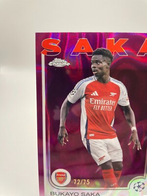 2024-25 Topps Chrome UEFA BUKAYO SAKA 🔥 Magenta Lava Refractor