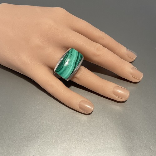 NWT AMERICAN MALACHITE STERLING SILVER RING SIZE 7 - 第 1/4 張圖片