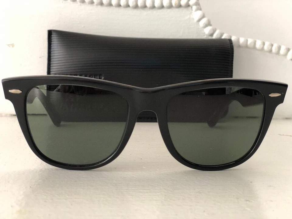 EXC VTG*L1724*80s BLACK WAYFARER II UNISEX B&L RAY-BAN USA SUNGLASSES & CASE, photo 3 of 5