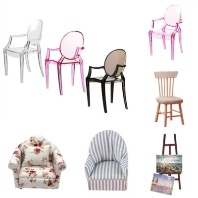 MARKENLOS NEU 1: 12 Puppenhaus Miniatur Sessel Stuhl Sofa Spielzeug Puppen Haus Mini Möbel