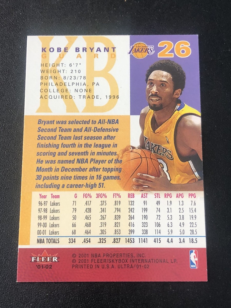 2001-02 Fleer Ultra Kobe Bryant #26 HOF | eBay