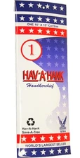 1 HAV A HANK 100% Cotton HANDKERCHIEF Classic solid White MADE IN USA 15" x 15"