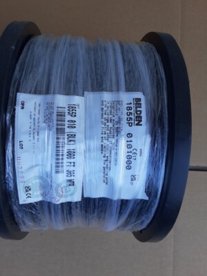 New Belden 1855P 1000 FT Reel Black Mini RG-59 75 Ohm SDI Coax 23 AWG Plenum