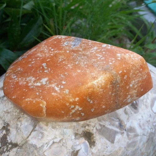 Orangenkalzit Kalzit Calzit Orangenkalcit Skulptur 1,3Kg Lebenslust Freude Zen - Bild 10 von 13