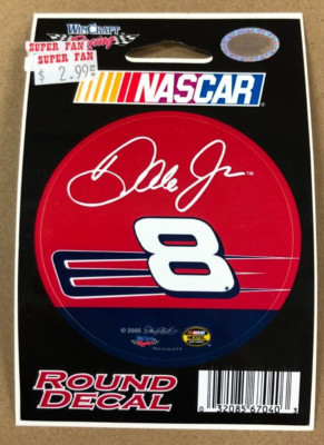 Vintage Dale Jr NASCAR Round Decal Sticker Wincraft 3