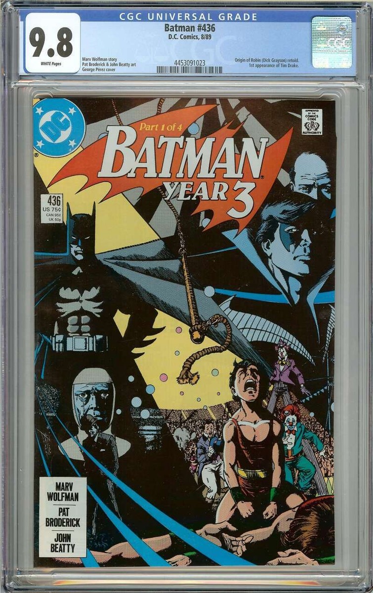 BATMAN #436 CGC 9.8 WHITE PAGES // ORIGIN OF ROBIN/1ST APPEARANCE