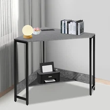 Home Office Desk Corner Desk W/ Outlets Small Computer Desk Desktop Work Place