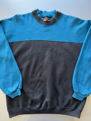 Vintage 90s Hanes Signature Collection Faded Two Tone Sweatshirt Blank L Sweater