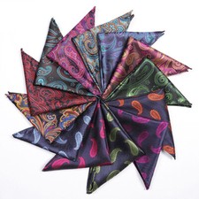 Men Classic Paisley Floral Pocket Square Handkerchief Wedding Party Flower Hanky