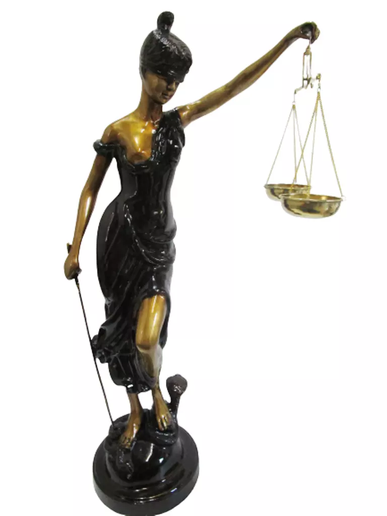 LARGE BRASS Statue of LADY Justice ANDHA KANOON Lawyer