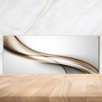 Kitchen Glass Splashback 125x50 Brown wave