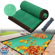 Vincreem 20 x 40ft Leaf Net Cover for Inground Pool, Rectangle Mesh Cover wit