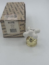 Delta H17PB Small Neo Style Porcelain Cross Diverter Handle Polished Brass