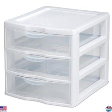 Sterilite 20738006 2 Pack Art Furniture and Storage Bins, White, Durable Plastic