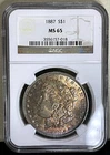1887 Morgan SILVER Dollar NGC MS65-Amazing Toning!