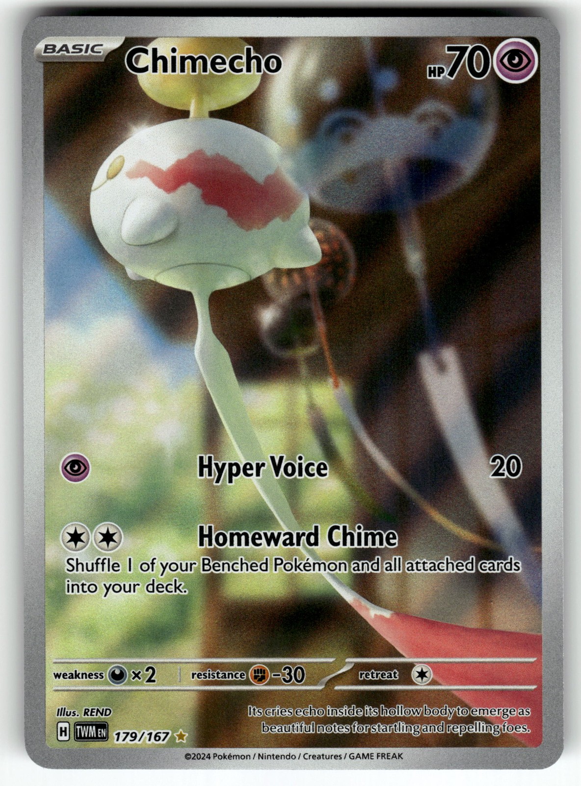 Chimecho - 179/167 SV06: Twilight Masquerade NM Pokemon Card TCG