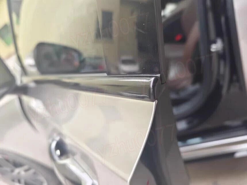 Cubierta de tira de ventana de coche negra de acero inoxidable 10 piezas para Volvo S90 2019-2022 Foto 4 de 4