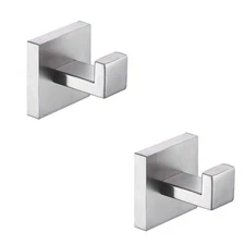 Bath Towel Hooks Brushed Nickel 2 Pack Stainless Steel Robe Coat and Clothes