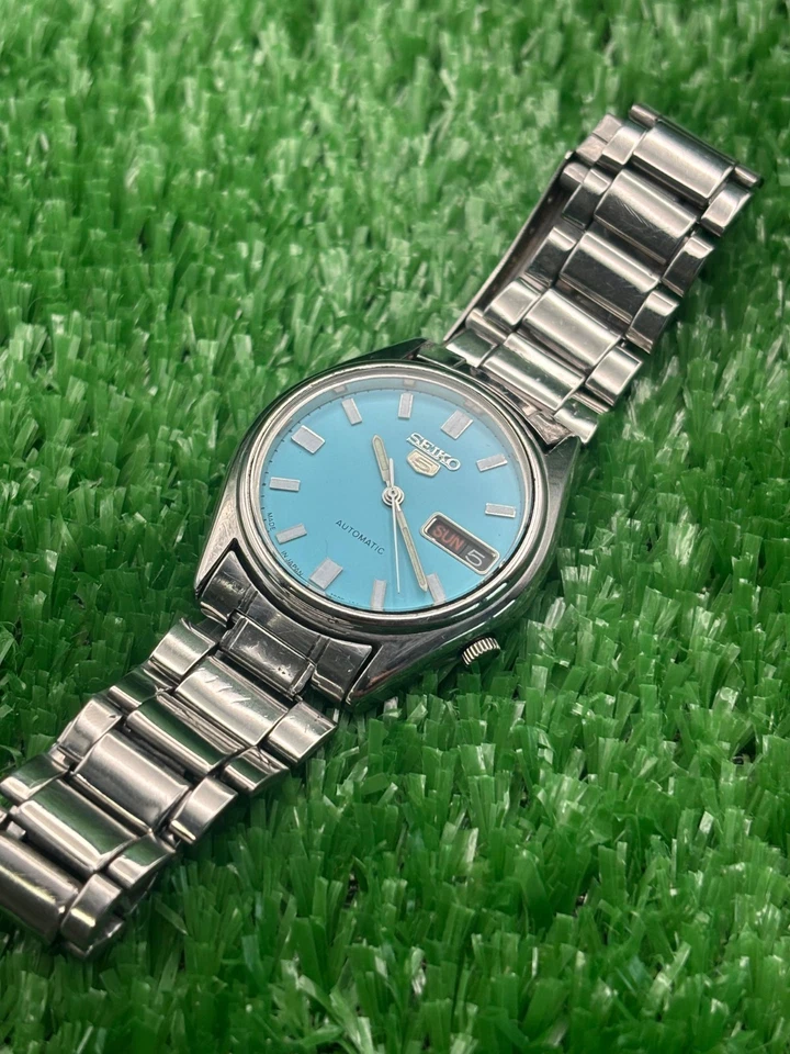 Vintage Seiko 5 Automatic || Blue Dial || Men's Vintage Watch || - image 3 of 4