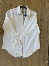 Athleta White Button Down Womens Size M Detail on Back