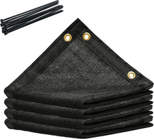 8' X 4' Black 90 Shade Cloth Mesh Tarp Sunblock with Grommets for Dog Kennel Co