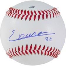 Ezequiel Duran Signed Rawlings Baseball Texas Rangers Exact Proof COA MLB Auto