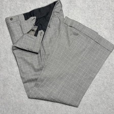 Prada Men's Grey Glen Plaid 100% Virgin Wool Flannel Dress Pants Trousers 34W