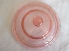 Pink Depression Glass Lid Ribbed Design Biscuit Jar or Candy? LID ONLY