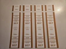 4 Pak Novelty $5,000 Currency Strap For $50 Bills Heavy Card Stock Customizable