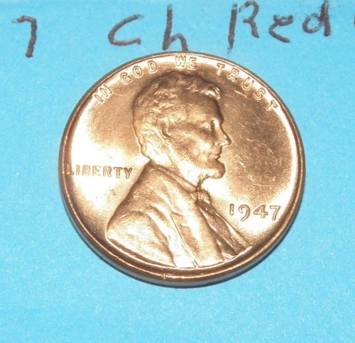 1947      LINCOLN WHEAT CENT   CHOICE RED UNCIRCULATED  #3