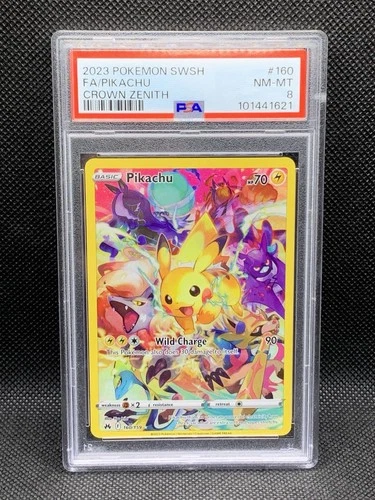Pikachu (Secret) 160/159 Crown Zenith Holo  -  PSA 8