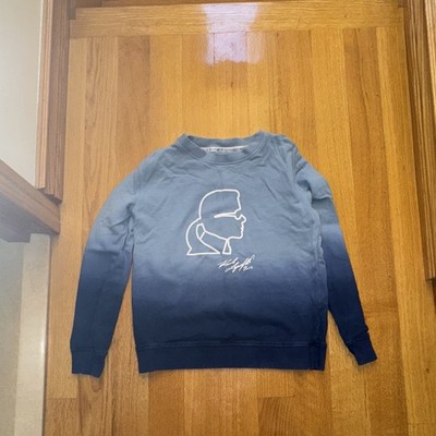 Karl Lagerfeld Boys Blue Graphic Print Crew Neck Cotton Pullover Sweatshirt XS