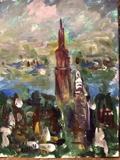 Art.V.Kozlov 5 Paintings Paper 9”-11” NY