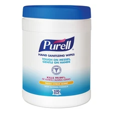 Purell 911306EA 6.75 in. x 6 in. Sanitizing Hand Wipes - Fresh Citrus, White New