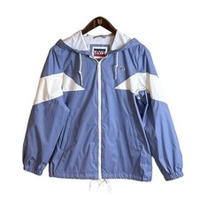 Levi's Unisex Colorblock Retro Hooded Lined Windbreaker Jacket Blue White Size M