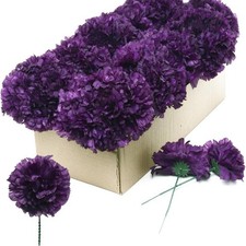 Purple Silk Carnation Picks Artificial Flowers Weddings Decorations 500 Count