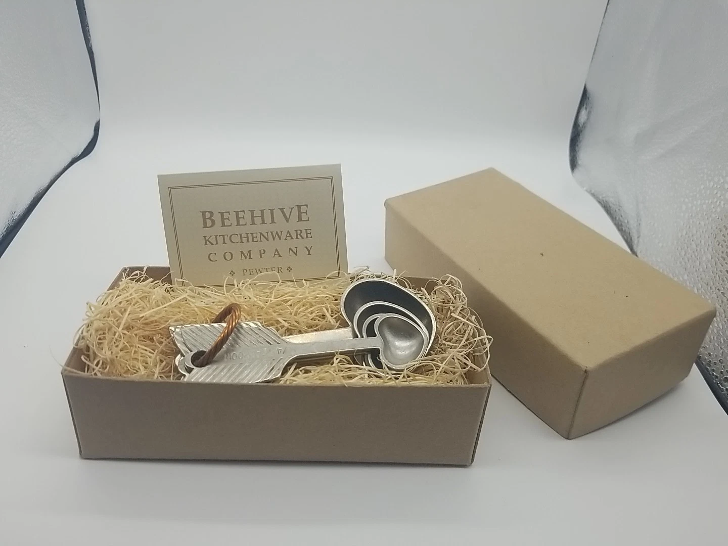 Beehive Handmade Pewter Heart Measuring Spoons!