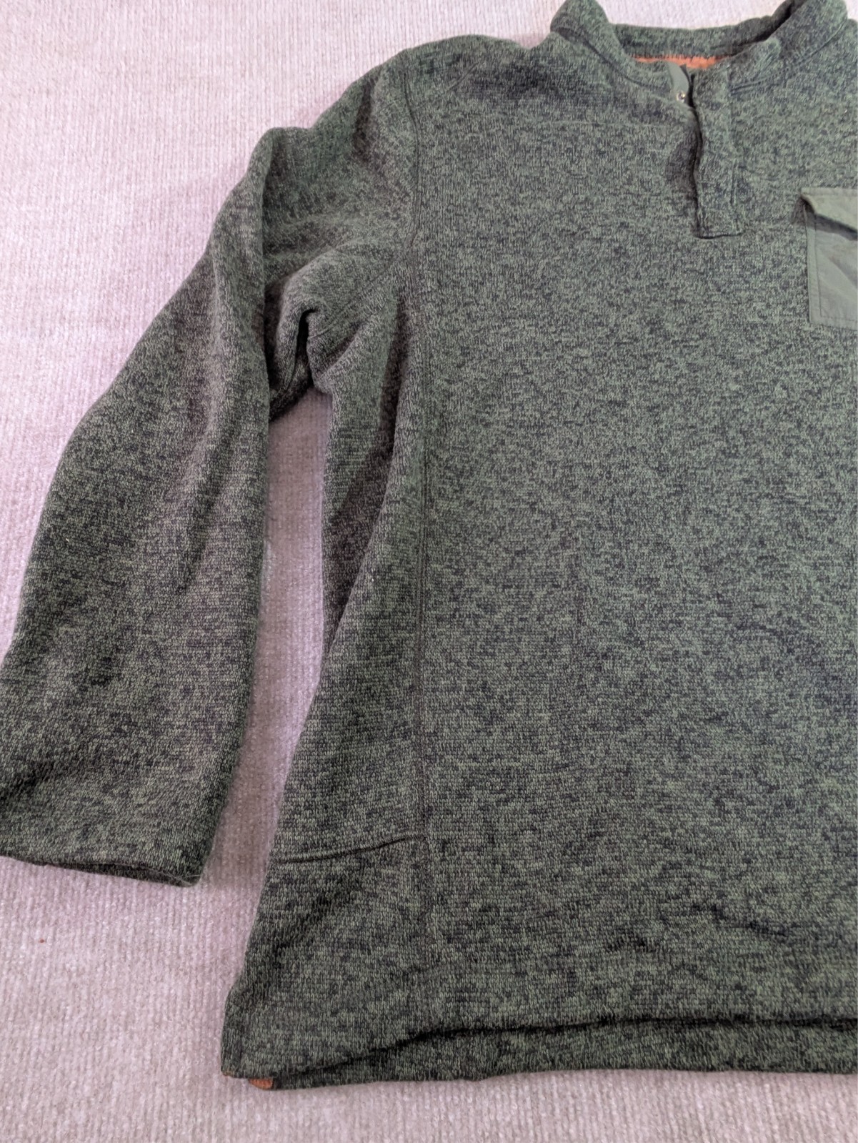 Woolrich Polyester Henley Gray Snap Button Sweate… - image 8