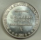 1981 U.S. Strategic Stockpile 1 oz .999 Silver Trade Unit Round