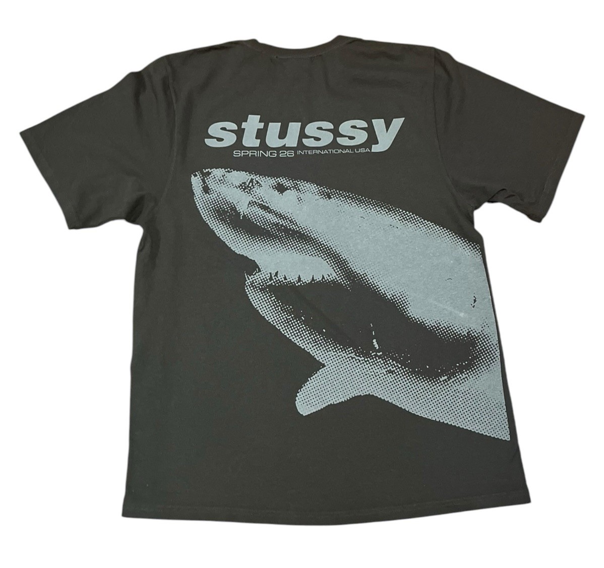 Stüssy ダークグレー ロゴ刺繍 シャツ Lサイズ Stussy Shark Pigment Dyed Tee Mens Size Medium | eBay