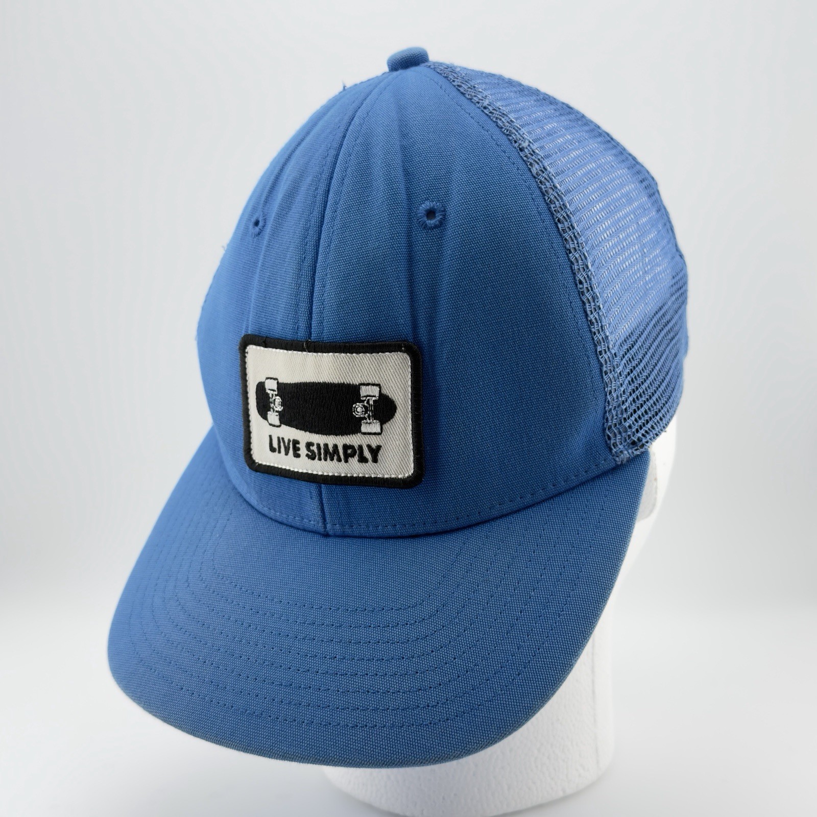 "live Simply" Blue Skateboard Retro Beach Vibe
