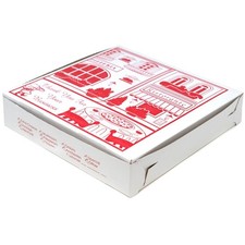 Square Stock Printed Pizza Box 10" L x 10" W x 1.75" D Clay Coated | 100/Case