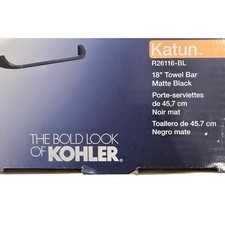 KOHLER Katun 18 in Wall Mounted Towel Bar Matte Black R26116-BL Bathroom
