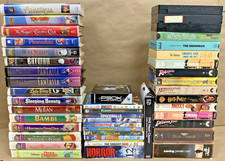 Vintage Movie Lot VHS DVD Walt Disney Dr. Suess WB Cartoons Action Drama Horror