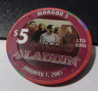 ALADDIN/PLANET HOLLYWOOD CASINO (LTD 5000) $5 gaming poker chip Las Vegas NV