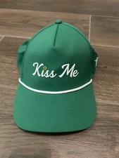 Branded Bills Mens Navy Green Kiss Me Snapback Hat
