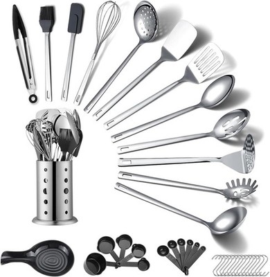 Stainless Steel Kitchen Utensils Set 40 Pieces Cooking Utensil Set with Utens...