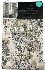 Envogue Safari Tiger Bird Curtains 37x96 Window Panels Drape Jungle Anatara